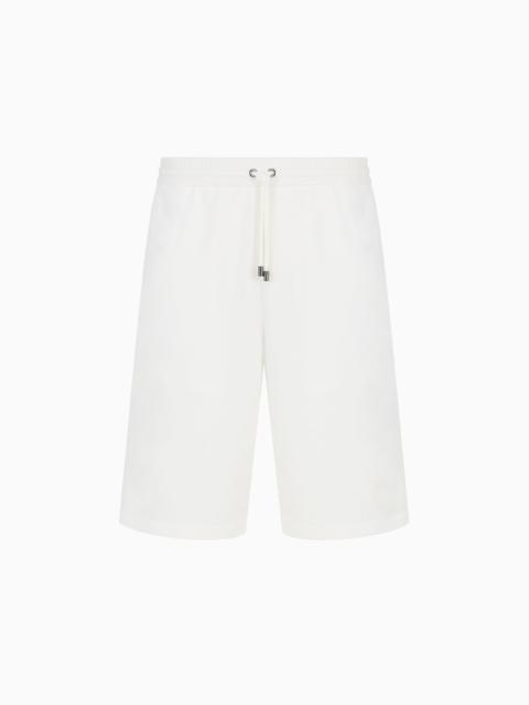 GIORGIO ARMANI ASV cotton-blend jersey-fleece Bermuda shorts