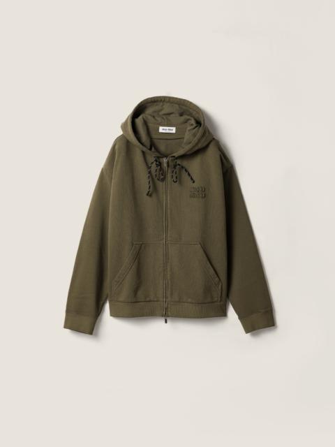 Miu Miu Garment-dyed hoodie jacket
