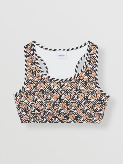 Burberry Monogram Print Stretch Nylon Cropped Top