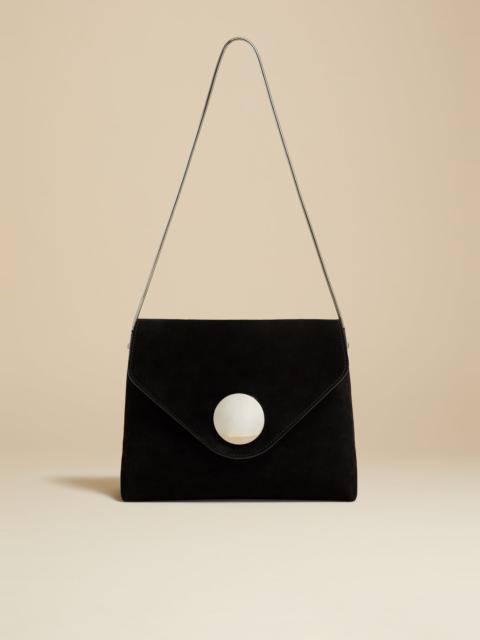KHAITE The Bobbi Bag in Black Suede