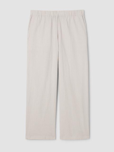 EILEEN FISHER Organic Cotton Pucker Check Wide-Leg Pant