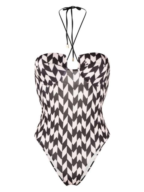 ELISABETTA FRANCHI geometric-print swimsuit