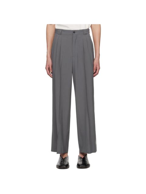 YOKE Gray 3Pleated Trousers