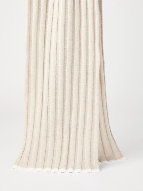 Brunello Cucinelli Cashmere rib knit scarf