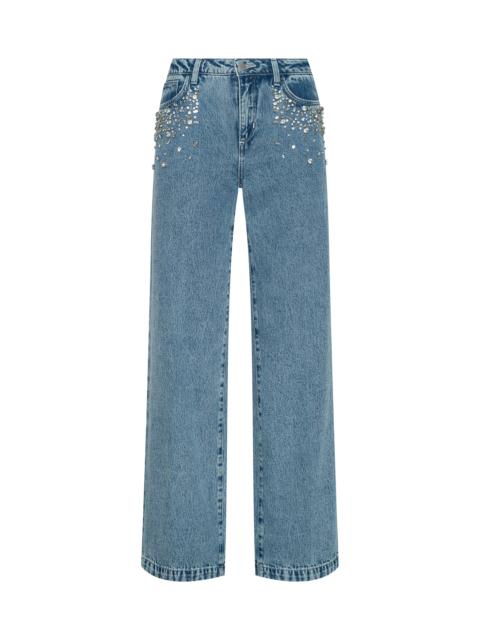 L'AGENCE Scottie Embellished Wide-Leg Jean