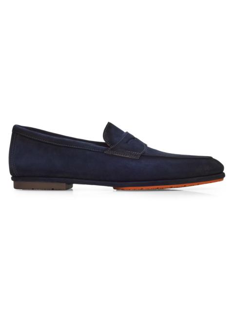 Santoni Men's Carlo Suede Driving Loafers - Blue
