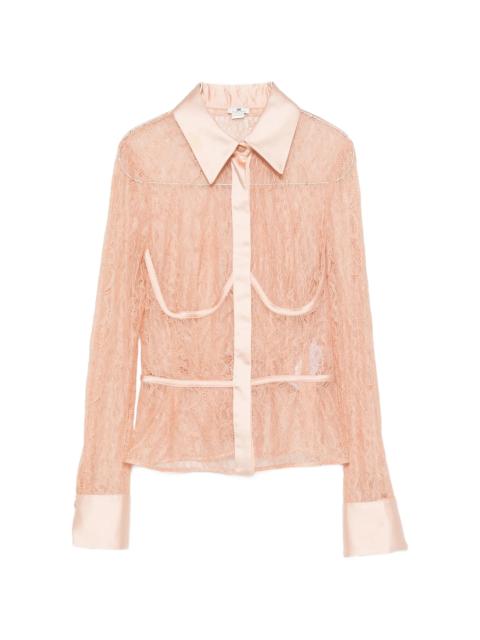 ELISABETTA FRANCHI Elisabetta Franchi Lace-panelled Satin-trim Shirt