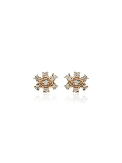 14K Gold Diamond Earrings gold