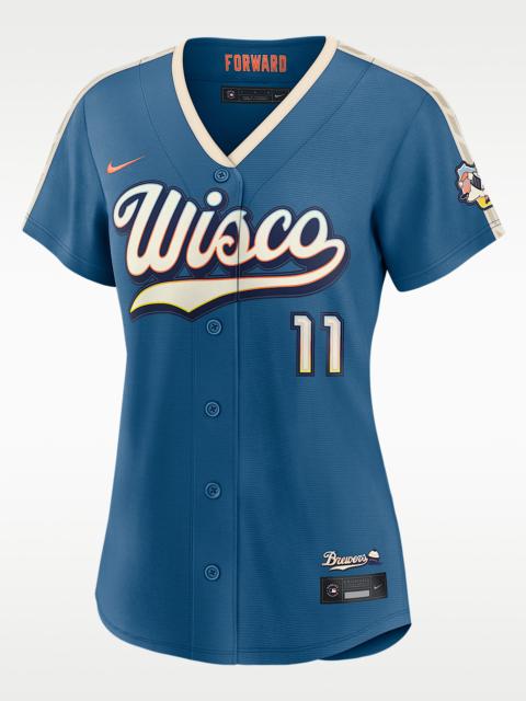 Nike Jackson Chourio Milwaukee Brewers City Connect Women's Nike MLB Stadium Jersey