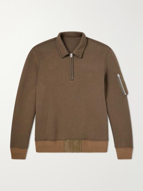 sacai Cotton-Blend Half-Zip Sweater
