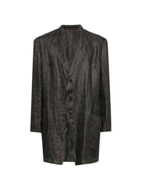 Yohji Yamamoto single-breasted linen blazer