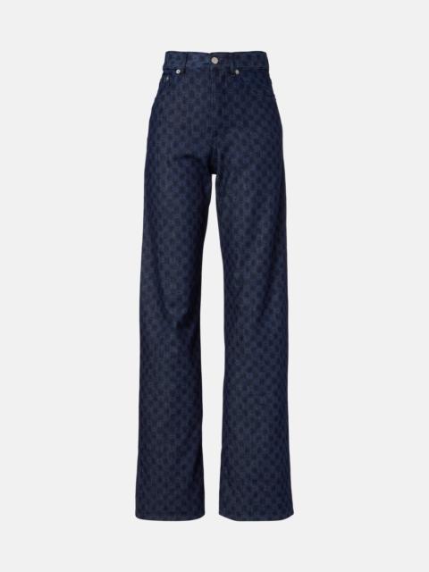 Floral wide-leg jeans