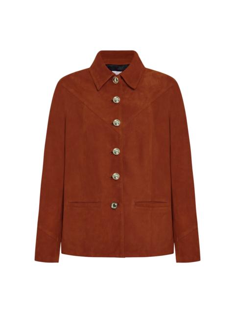 ROSETTA GETTY Suede Shirt Jacket brown