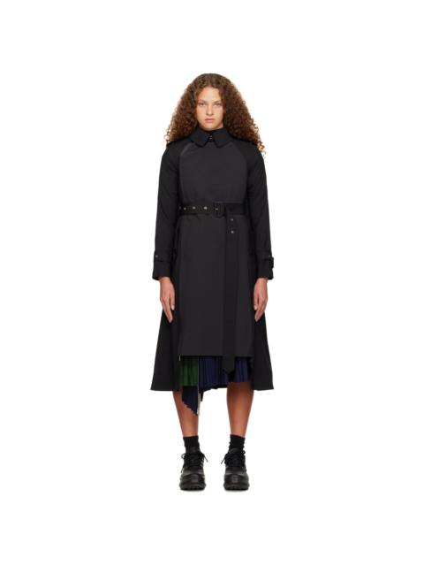 Black Paneled Trench Coat