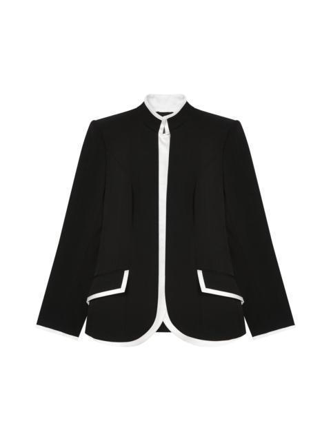 Black Curved Tailored Jacket