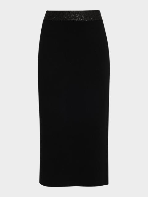 A.L.C. Jane Embellished Knit Midi Skirt