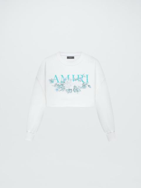 AMIRI FLORAL AMIRI CROPPED CREWNECK