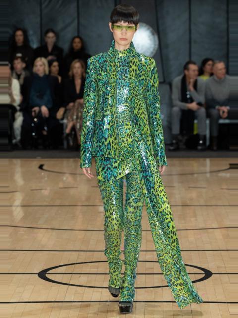 LAPOINTE Leopard Sequin Fitted Blazer