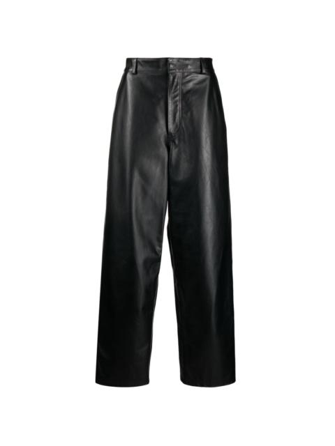 GCDS wide-leg leather trousers