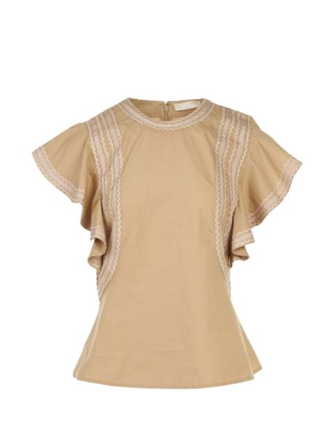 ULLA JOHNSON ruffled cotton top