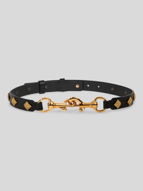 Etro LEATHER PONY BELT WITH DIAMOND-SHAPED STUDS