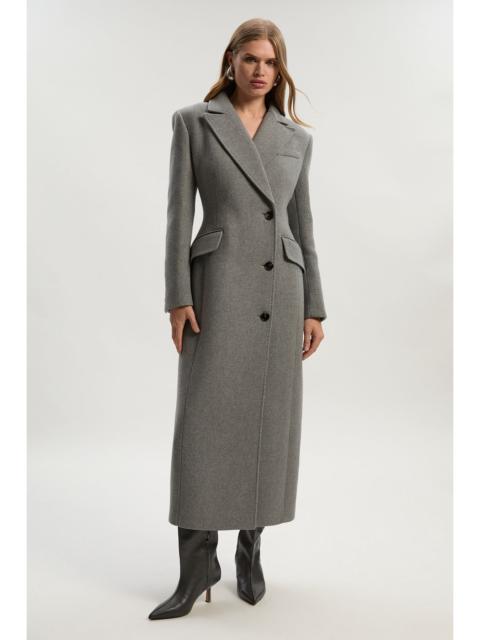 KAREN MILLEN Forever Wool Blend Tailored Fitted Maxi Coat
