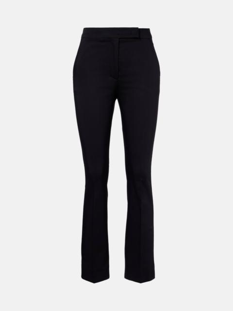 Cotton-blend cropped slim pants