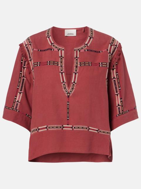 Isabel Marant Fiosa embroidered silk blouse