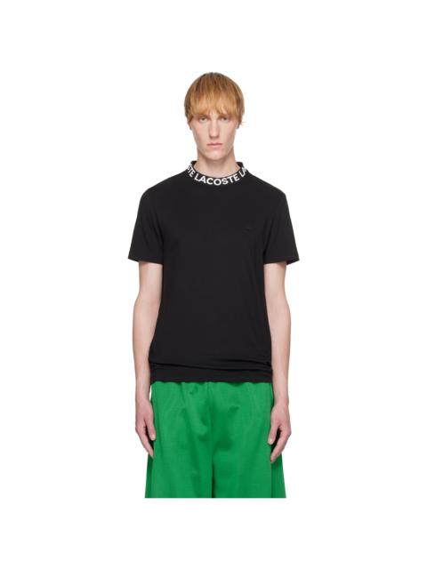 LACOSTE Black Branded Piqué T-shirt