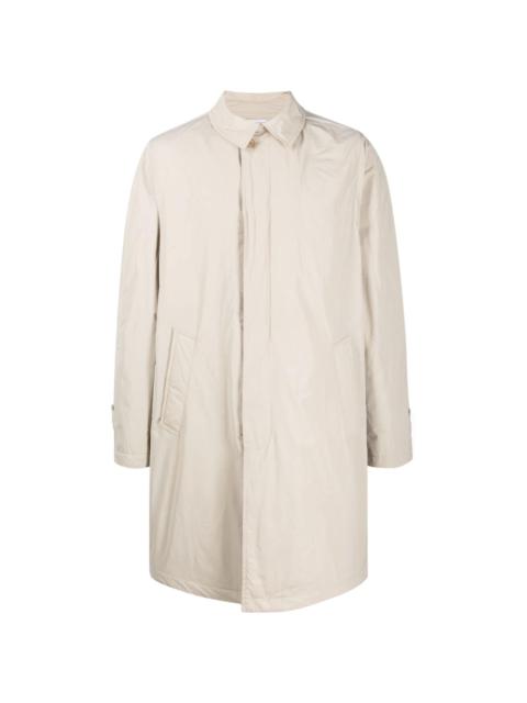 single-breasted padded raincoat