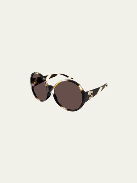 Oversized Round Acetate Sunglasses