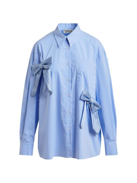 ESSENTIEL ANTWERP Jiwi striped-pattern bow shirt
