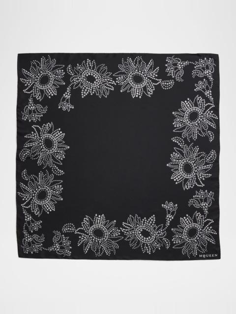 Alexander McQueen Crystal Exploded Sunflower Silk Scarf