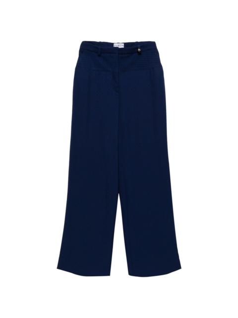 geometric-jacquard wide-leg trousers