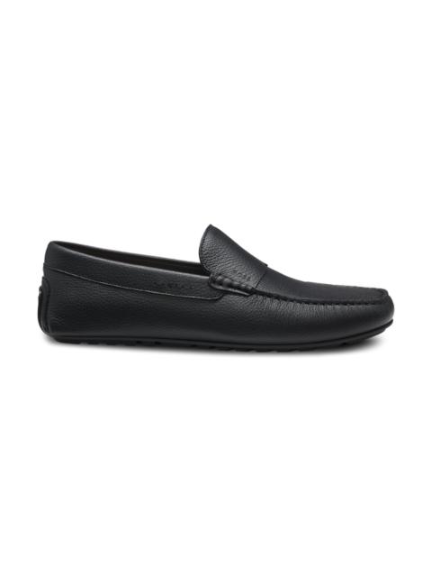 BOSS TUMBLED-LEATHER LOAFERS WITH DRIVER SOLE