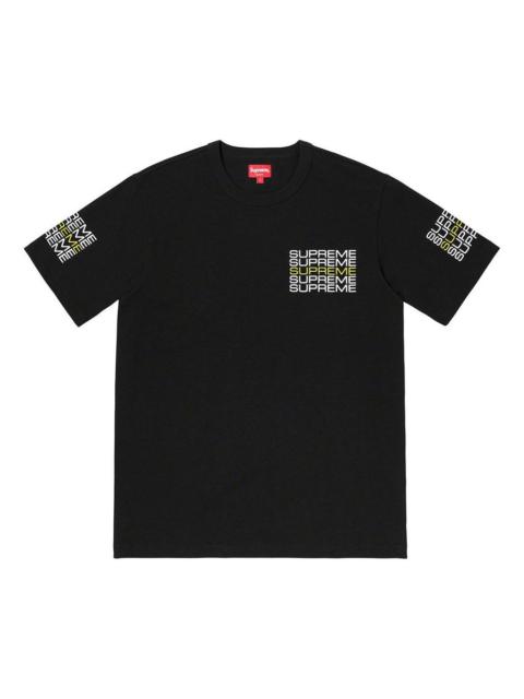 Supreme Supreme SS19 Stack Logo Tee Black logo Round Neck Short Sleeve Unisex SUP-SS19-432