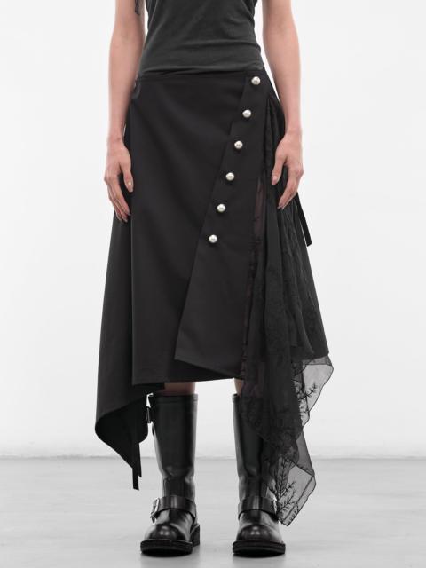 Ann Demeulemeester Ilma Silk Paneled Wrap Skirt