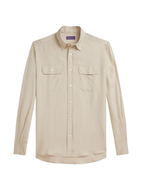 Ralph Lauren Men's Silk-Linen Canvas Shirt - Summer Sand