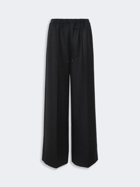 Max Mara VETRINO Wool flannel wide-leg trousers - DARK GREY
