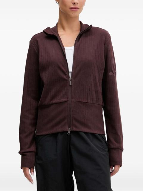 adidas All S.Z.N. ribbed-knit zip-up cardigan