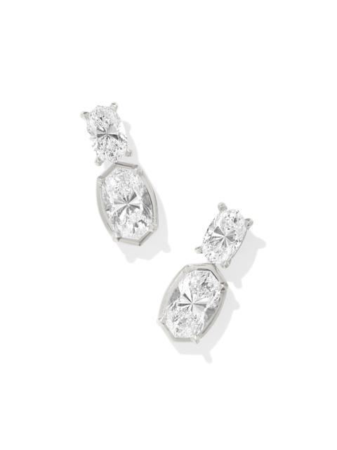 KENDRA SCOTT 6 ct Lab Grown White Diamond Custom Elisa Drop Earrings in 14k White Gold