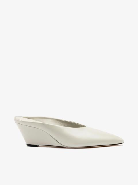 Larroudé Loulou Mule Moon Gray Leather