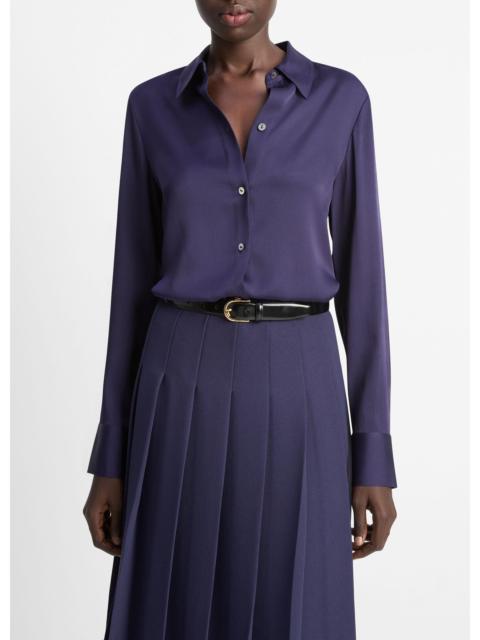 Vince Silk-Blend Slim Button-Front Blouse