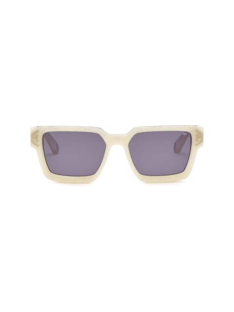 marbled rectangle-frame sunglasses