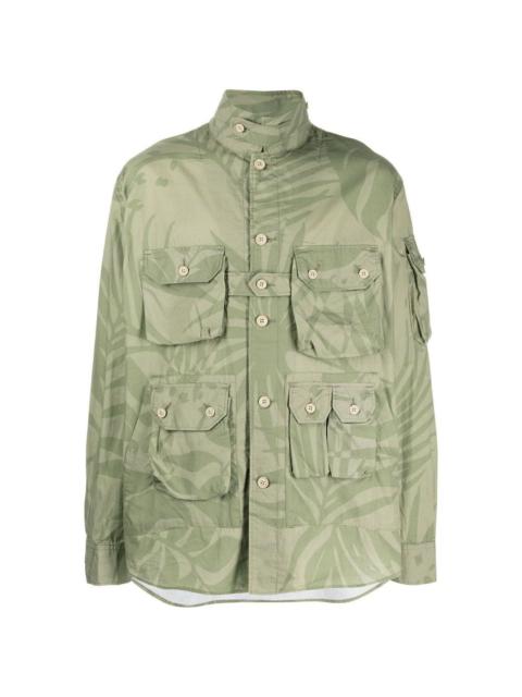Explorer leaf-print shirt jacket