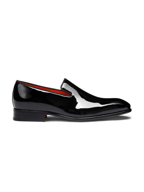 Santoni Men's black patent leather loafer