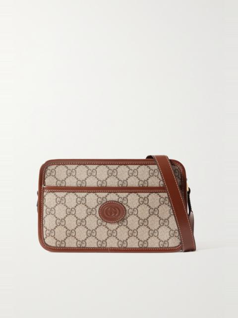 GUCCI GG Retro leather-trimmed printed coated-canvas camera bag