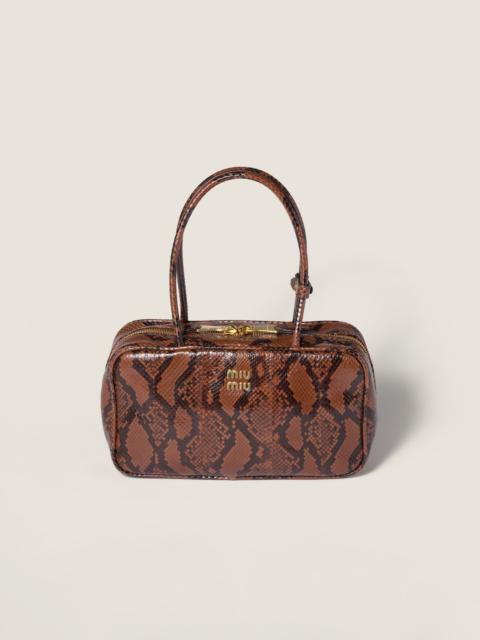 Miu Miu Beau python-printed Ayers leather bag