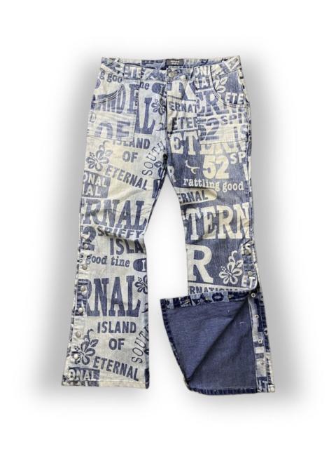 Other Designers Japanese Brand - Printed Hysteric Joueraux Echecs Denim Buttons Leg Bootcut