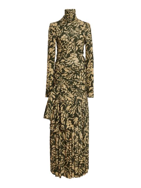 ULLA JOHNSON Katy Draped Jersey Maxi Dress khaki